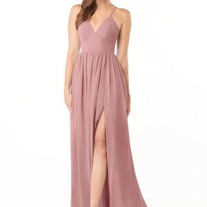 Azazie Aaida Dusty Rose Maxi Dress